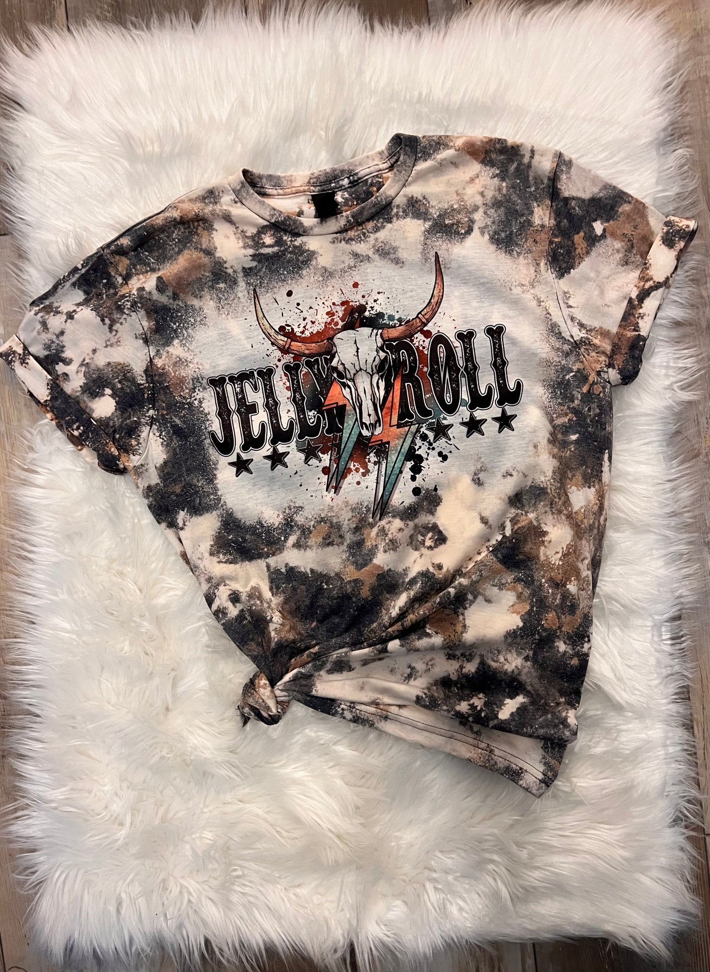 Jelly R Cowhide Bleached Tee