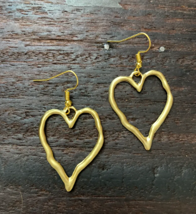 Irregular Souls Gold Hart Earrings