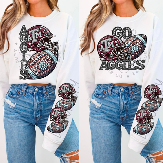 Rhinestone Aggies | Sweatshirt OR Hoodie