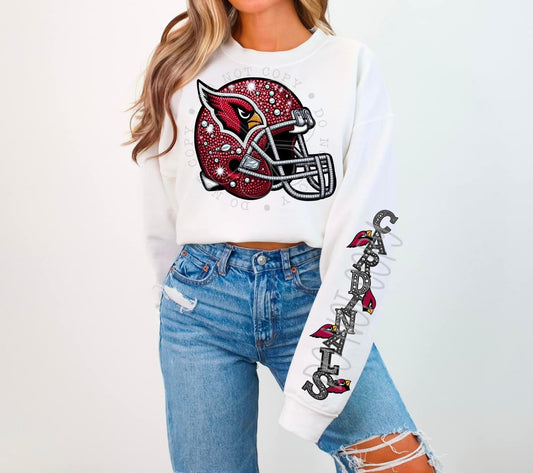 Cardinals Rhinestone Helmet | Sweatshirt OR Hoodie