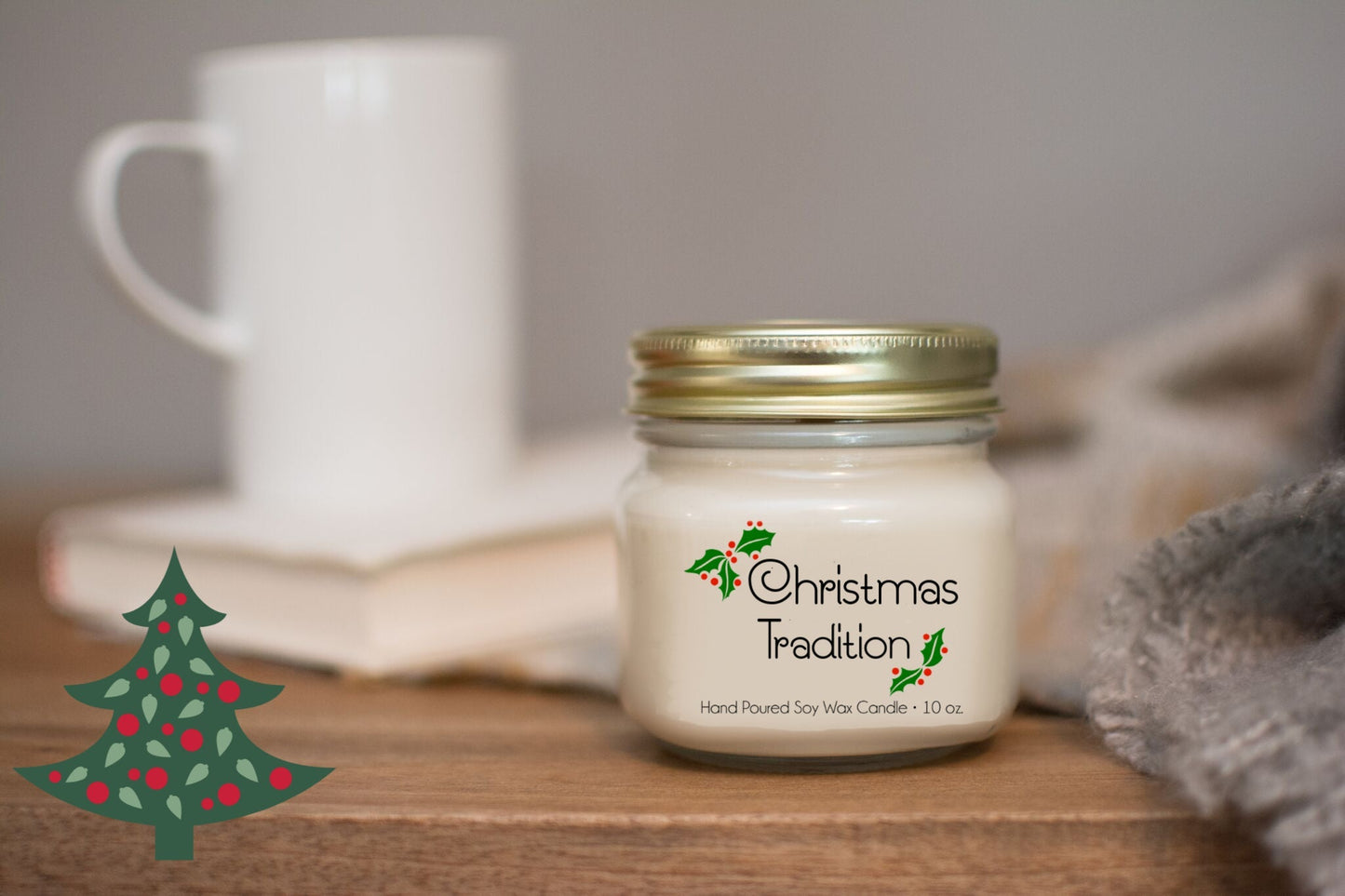 Christmas Scent - 50 Hour Burn Time Soy Wax Candles - Oily BlendsChristmas Scent - 50 Hour Burn Time Soy Wax Candles