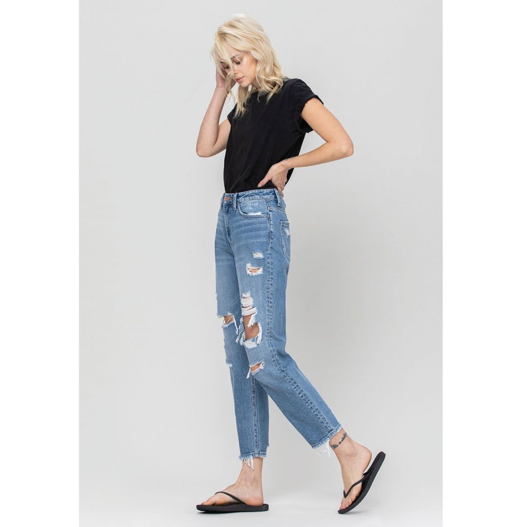 ClaudiaG Distressed Mom Jeans