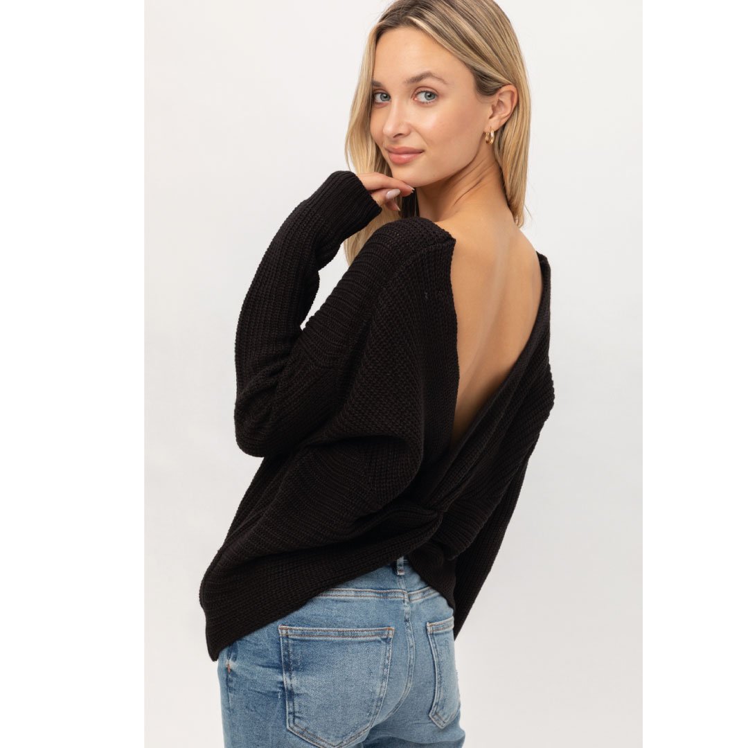 ClaudiaG Twisted Back Sweater