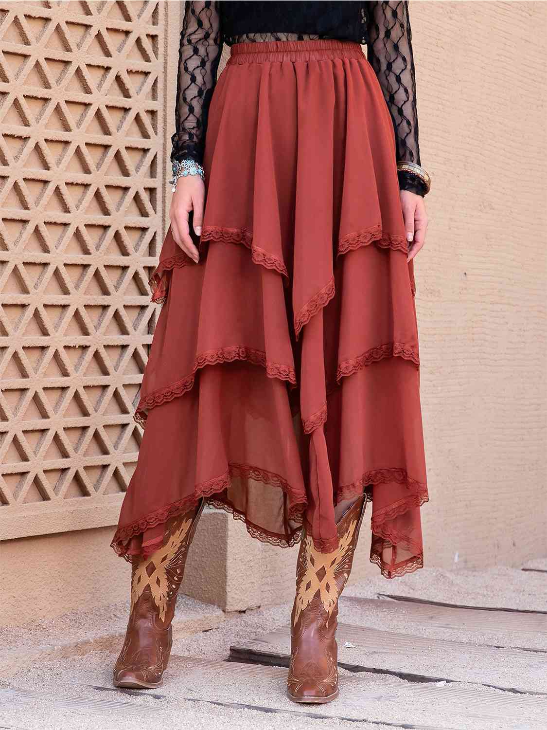 ClaudiaG Tasha Tiered Midi Skirt