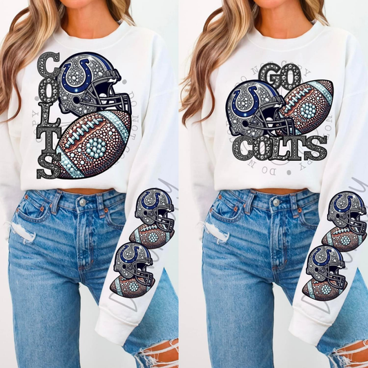 Rhinestone Colts | Sweatshirt OR Hoodie