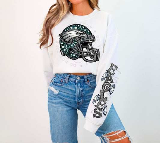 Eagles Rhinestone Helmet | Sweatshirt OR Hoodie