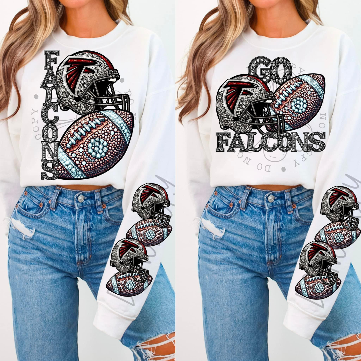 Rhinestone Falcons | Sweatshirt OR Hoodie