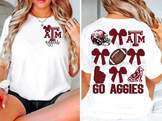 Go Aggies Bow | Tee | Sweatshirt | Hoodie