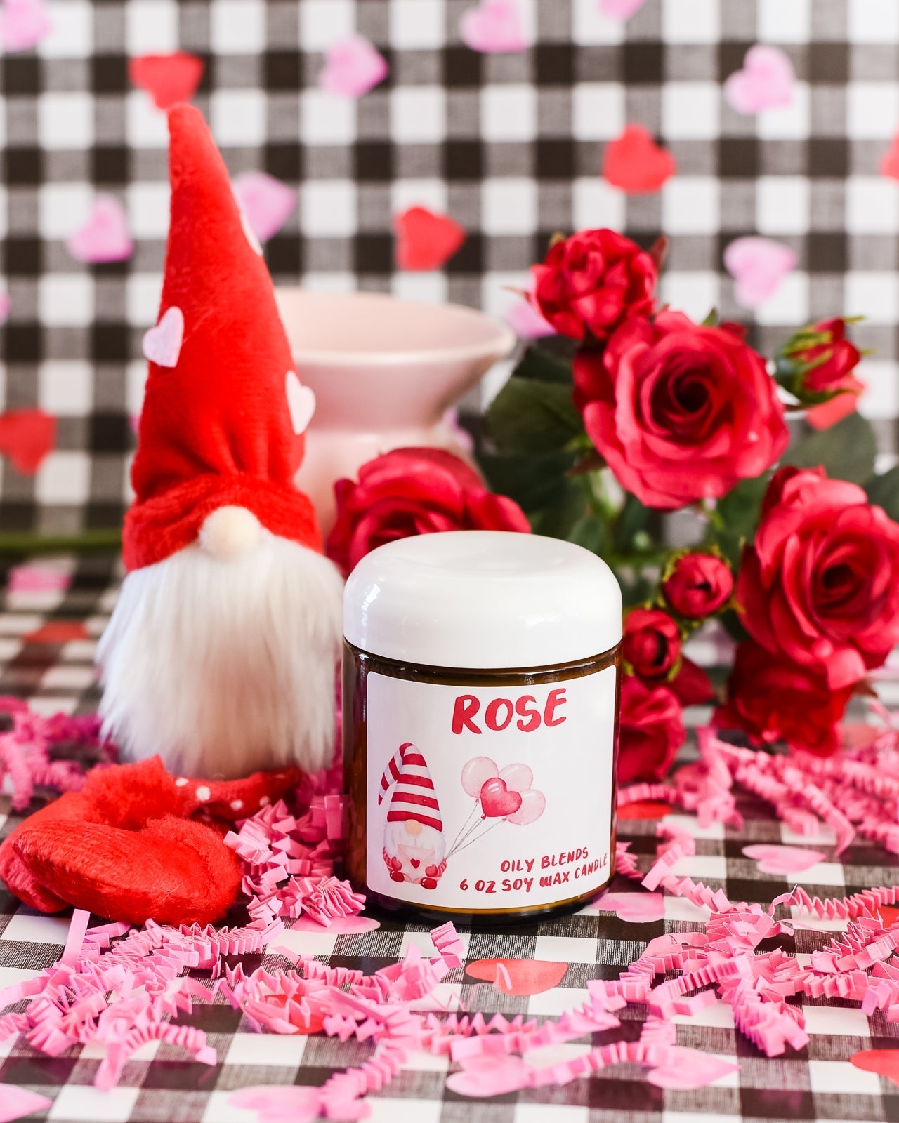 Heart Gnome Valentine - 25 Hour Burn Time Soy Wax Candles - Oily BlendsHeart Gnome Valentine - 25 Hour Burn Time Soy Wax Candles