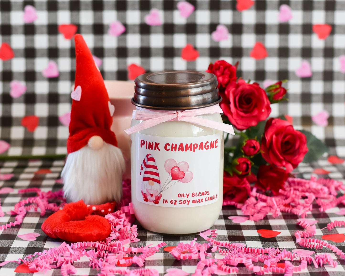 Heart Gnome Valentine Jumbo - 100 Hour Burn Time Soy Wax Candles - Oily BlendsHeart Gnome Valentine Jumbo - 100 Hour Burn Time Soy Wax Candles