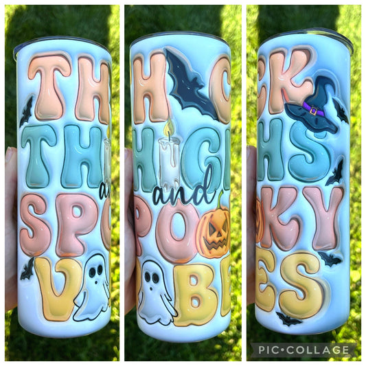 Thick Thighs And Spooky Vibes 3D Puff Tumbler