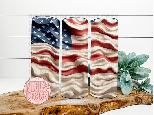 American Flag. 3D Tumbler