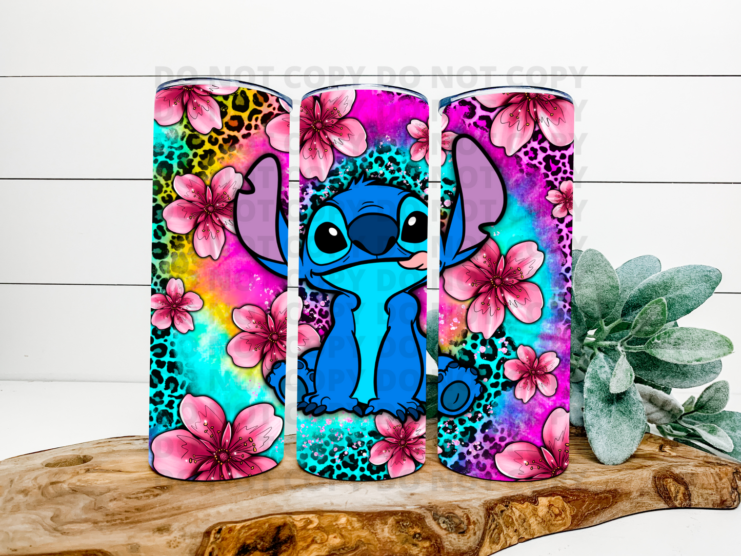 Leopard & Floral Stitch Tumbler