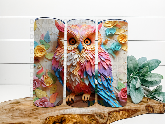 Colorful Owl 3D Tumbler