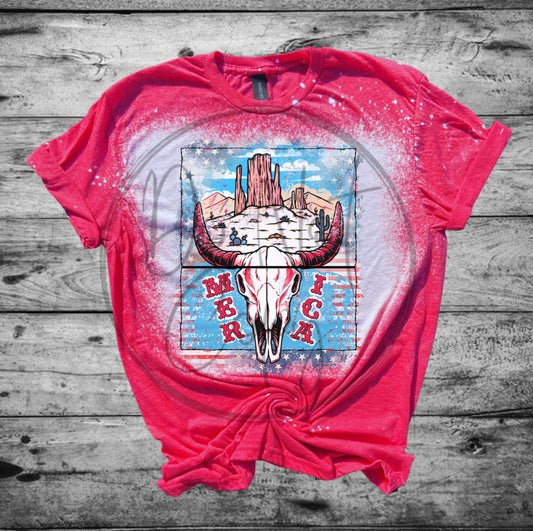 Merica bull skull Tee