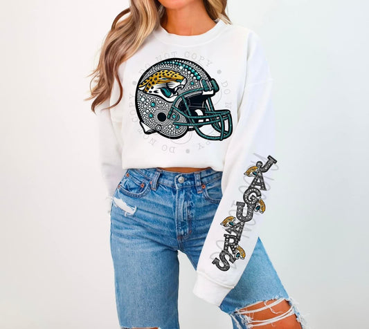 Jaguars Rhinestone Helmet | Sweatshirt OR Hoodie