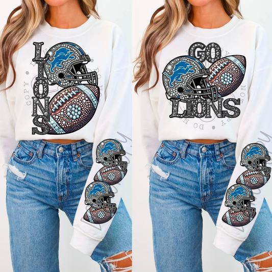 Rhinestone Lions | Sweatshirt OR Hoodie