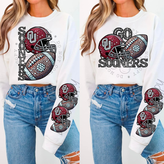 Rhinestone Sooners | Sweatshirt OR Hoodie