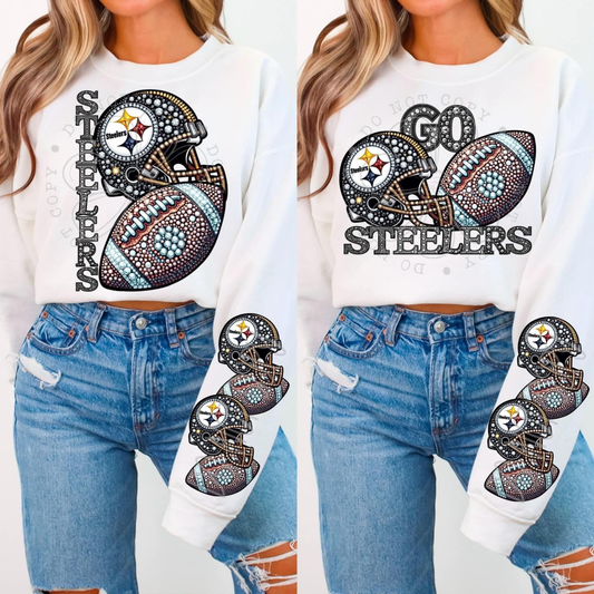 Rhinestone Steelers | Sweatshirt OR Hoodie