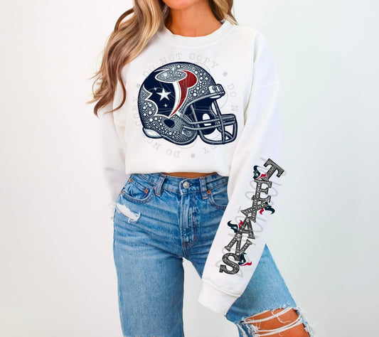 Texans Rhinestone Helmet | Sweatshirt OR Hoodie