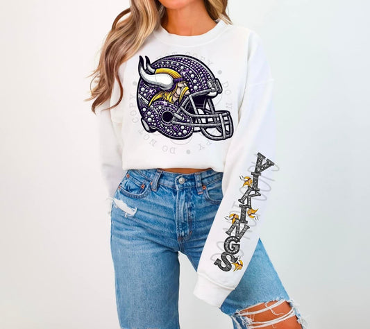 Vikings Rhinestone Helmet | Sweatshirt OR Hoodie