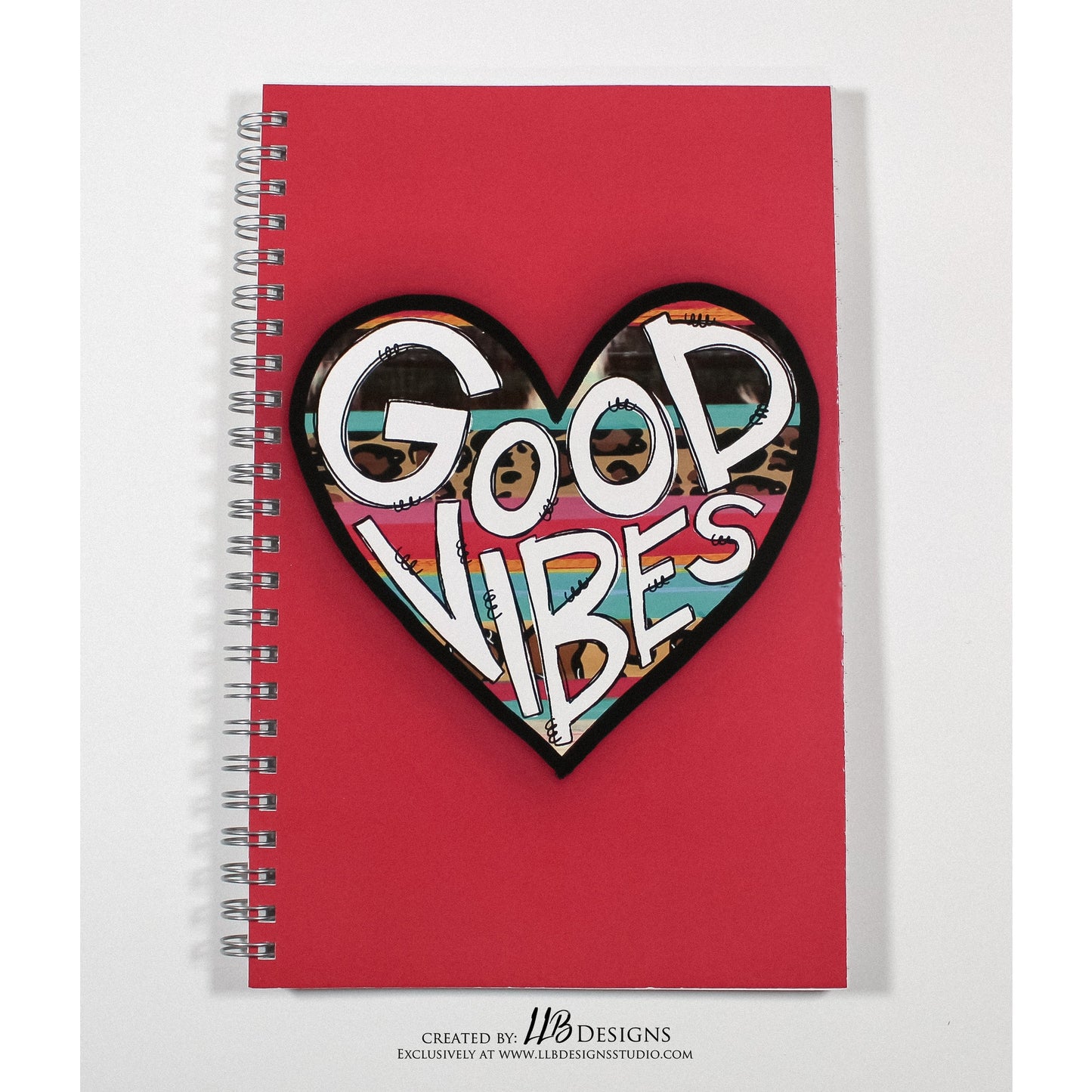Spiral Lined Notebook | Good Vibes Heart 8.5x5.5