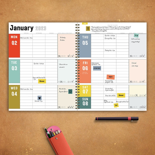 2023 New Beginnings Large Daily Weekly Monthly Planner