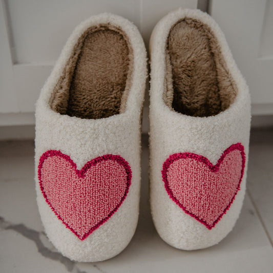 Pink/Red Heart Valentine's Day Fuzzy Slippers