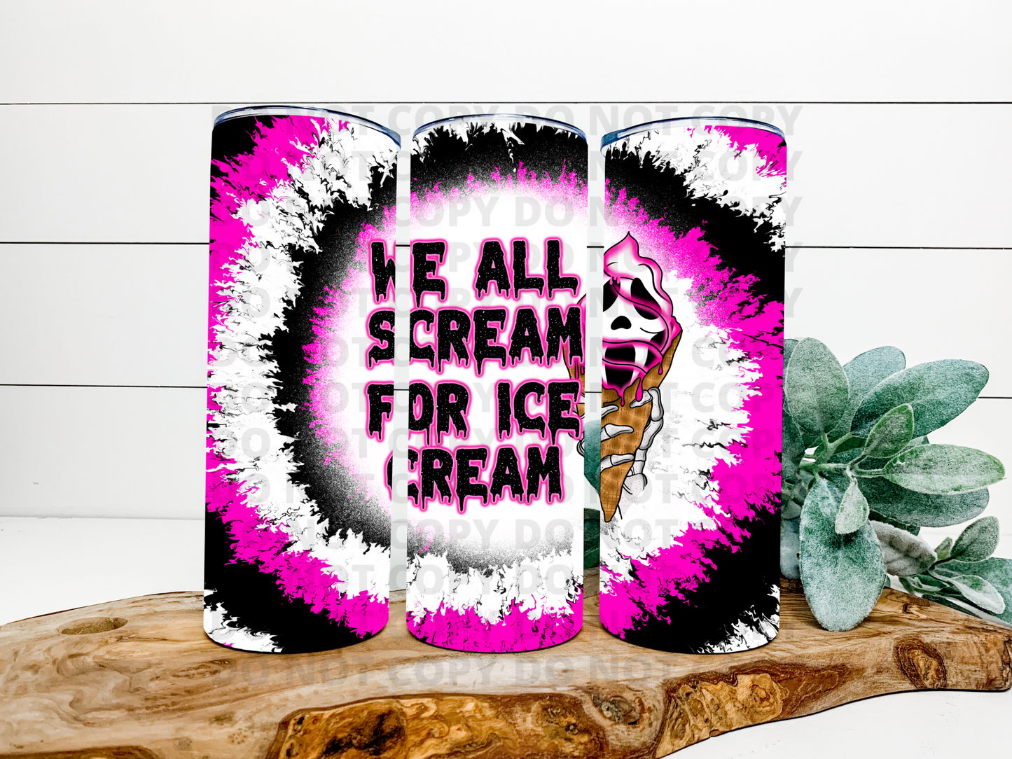 We All Scream For Ice Cream Traditional Tie Dye Stainless Steel Tumbler