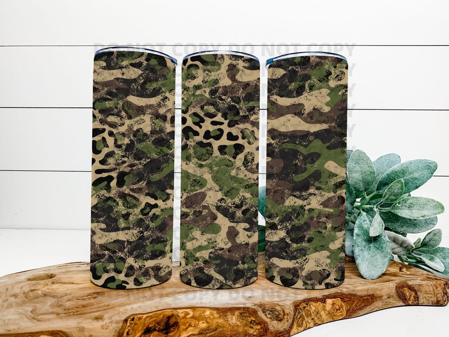 Camo & Leopard Background Stainless Steel Tumbler
