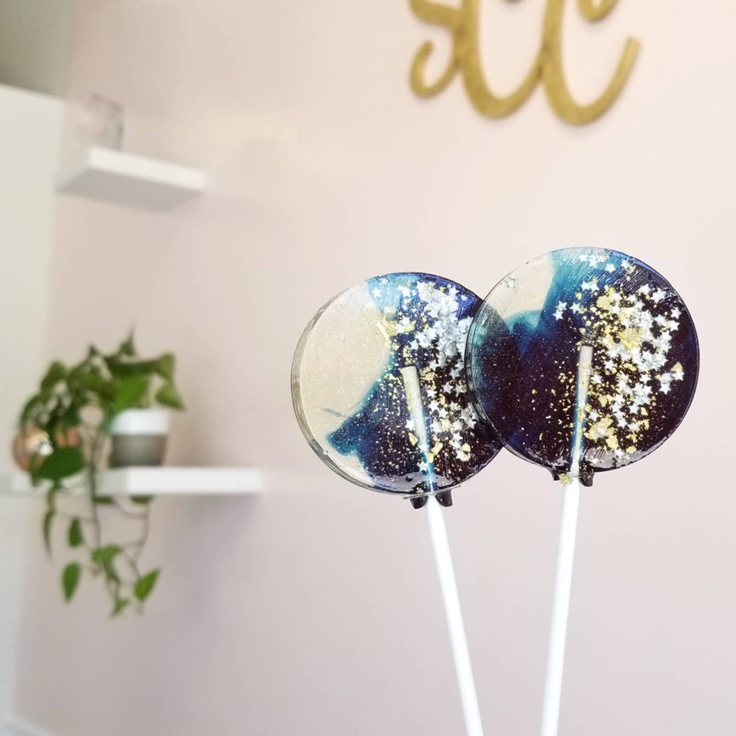 Navy Star Galaxy Lollipops, Blueberry Flavor