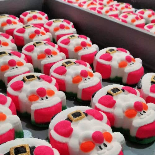 Cranberry Cotton Candy Santa Claus Holiday Bath Bomb VEGAN