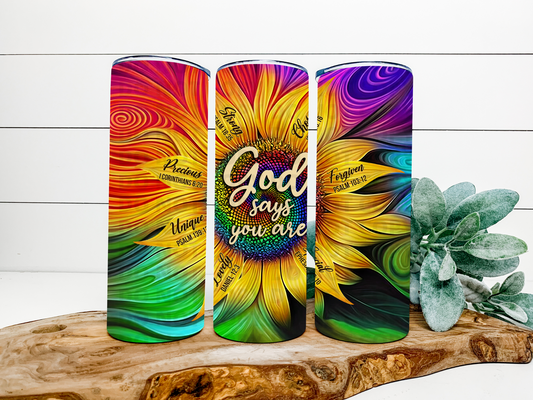 God Says You Are Stainless Steel Tumbler