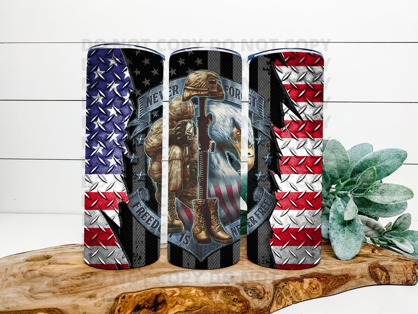 Never Forget Military Stainless Steel Tumbler