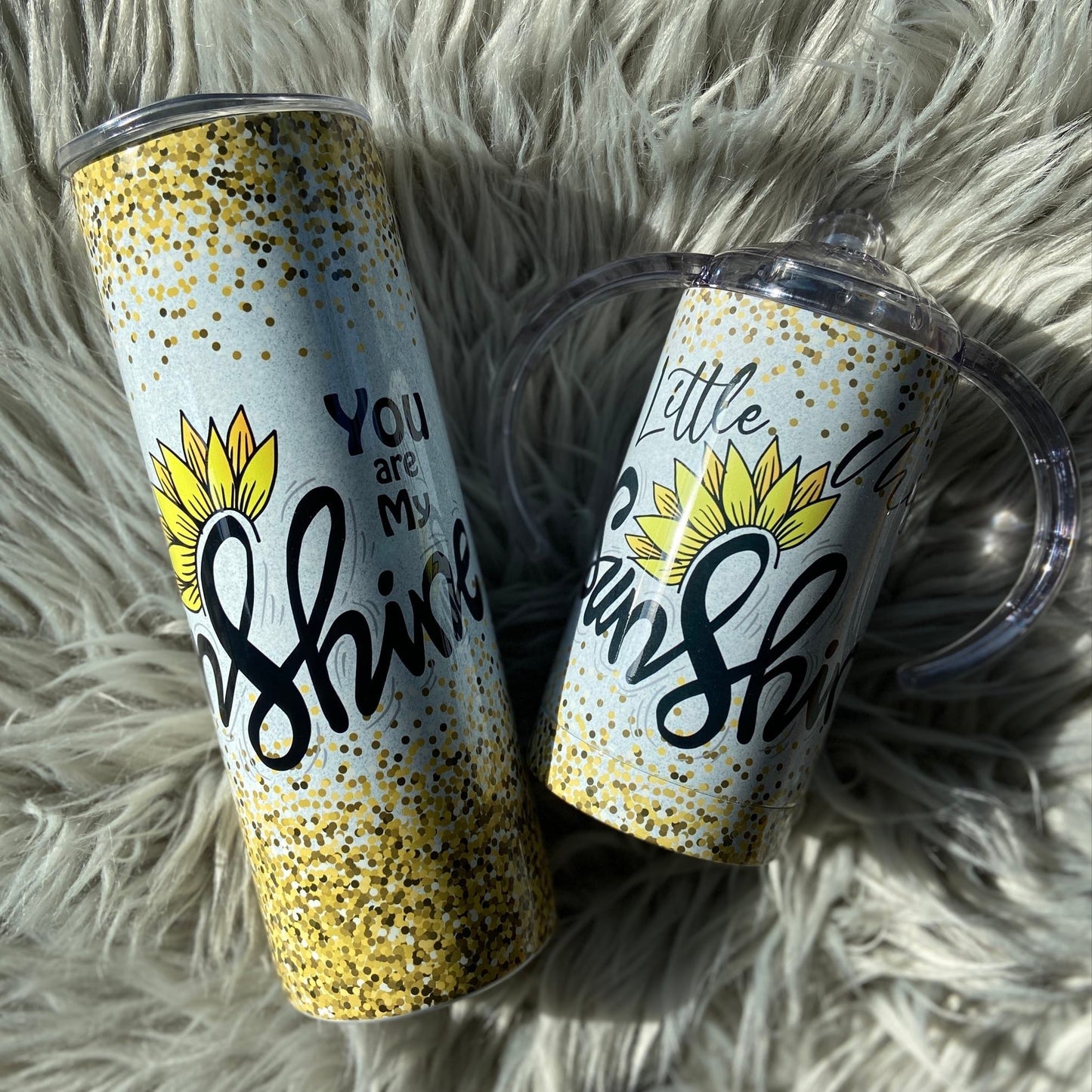 You are my sunshine little miss sunshine Mommy and me Tumbler Set