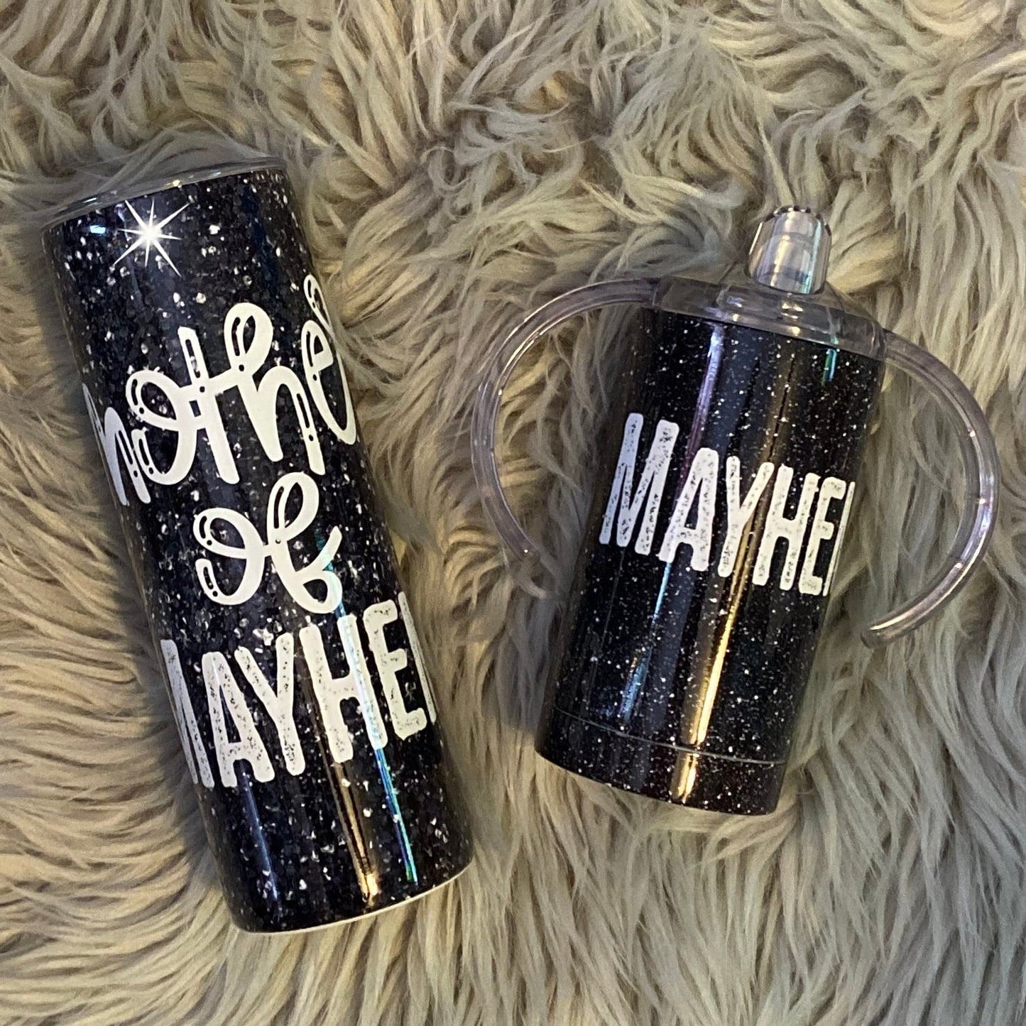 Mommy and me Mother of Mayhem Tumbler Set