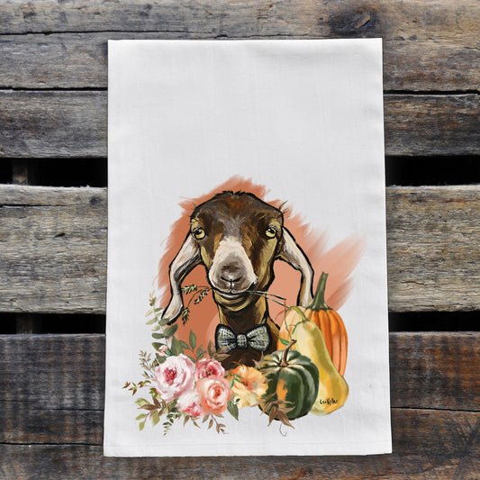 Goat Tea Towel, 'Billy' Dish Towel, Fall Kitchen Decor