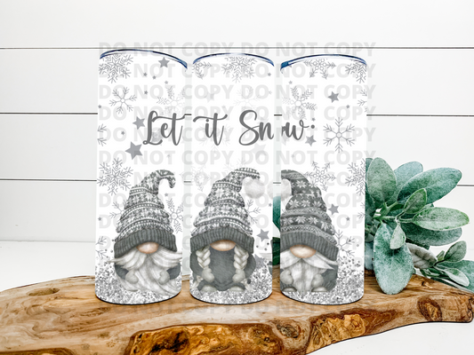 Let It Snow Gnome Stainless Steel Tumbler