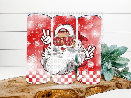 Merry Christmas Peace Santa Stainless Steel Tumbler