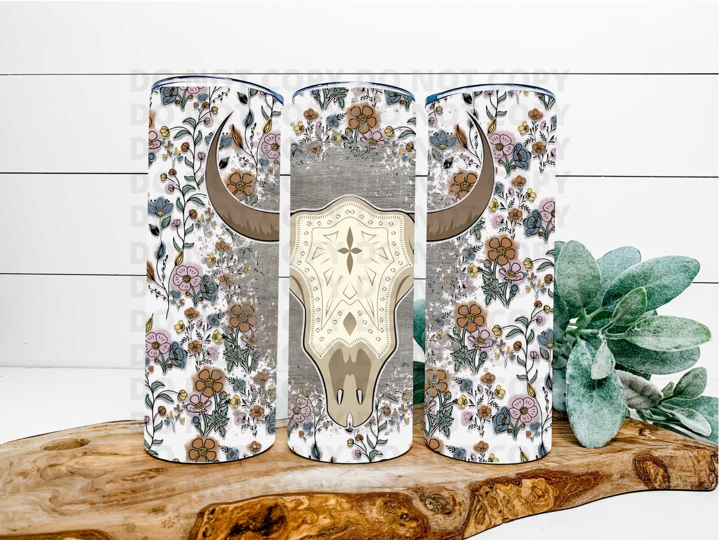 Floral Bull Tumbler