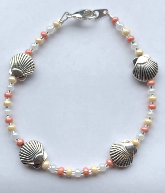 Starfish anklet with pastel beads