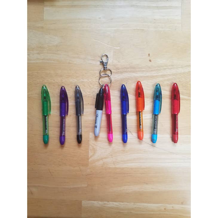 Mini Sharpie & Mini Pen for Badge Reels, Nursing Keychain Clip