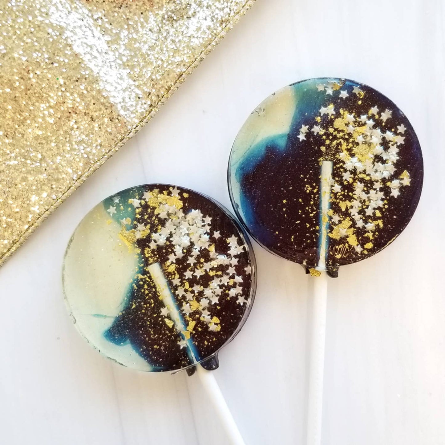 Navy Star Galaxy Lollipops, Blueberry Flavor