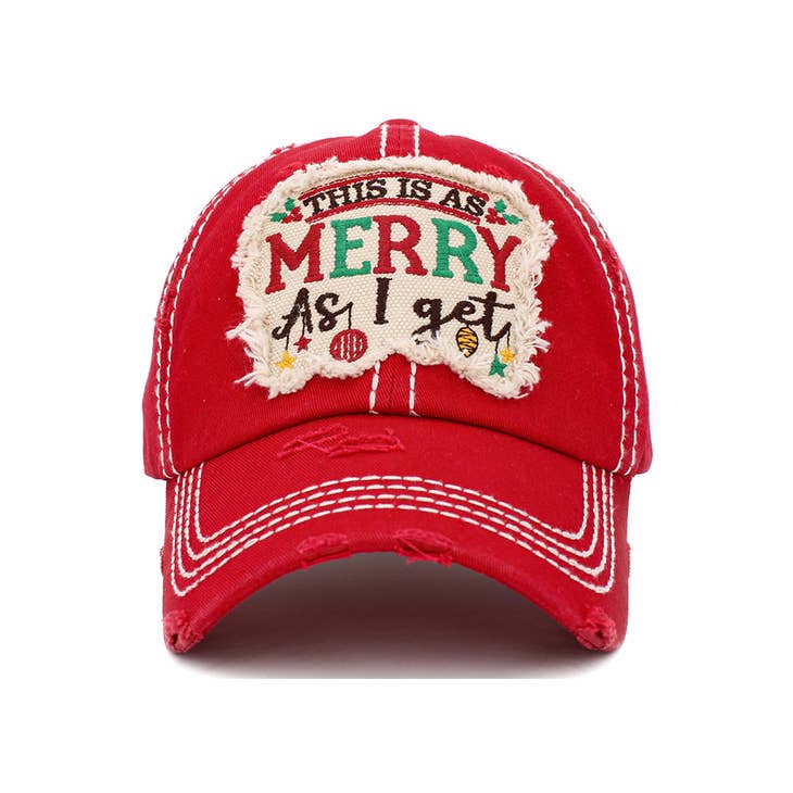 THIS IS AS MERRY AS I GET Vintage Baseball Cap