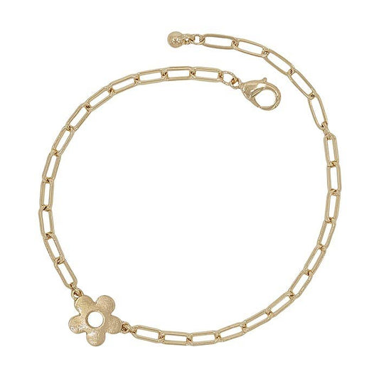 Flower Chain Bracelet - Gold