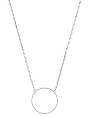 Silver Open Circle 16"-18" Necklace