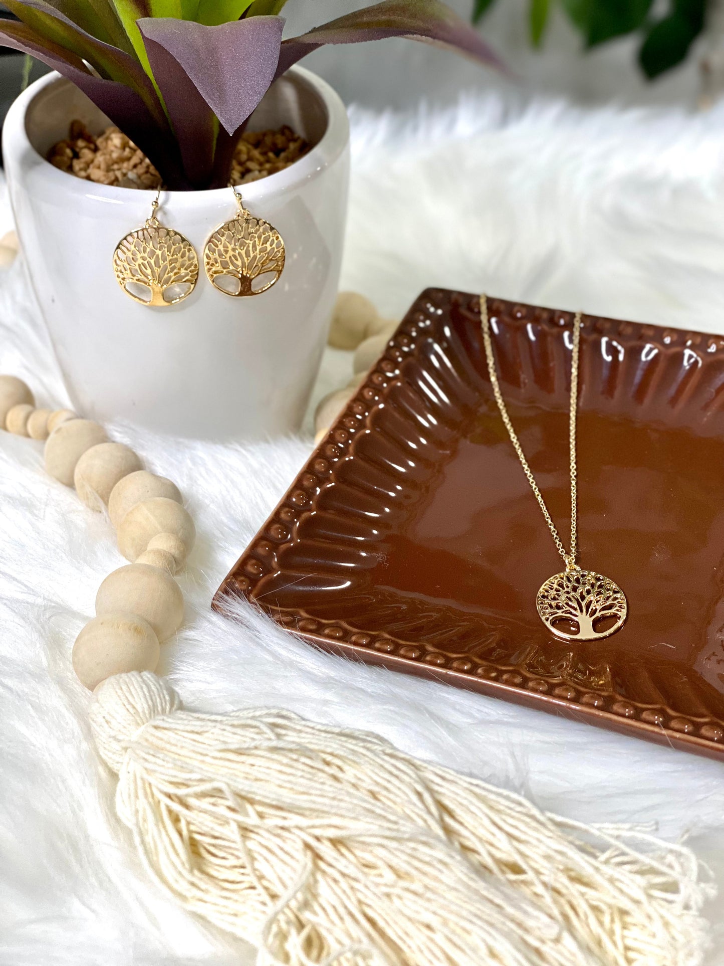 Tree of Life Earrings in Gold