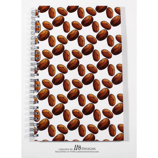 CoSpiral Lined Notebook | Coffee Bean Design 8.5x5.5