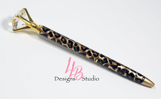 Stationary Pen | Cheetah Diamond Pen | Black Ink