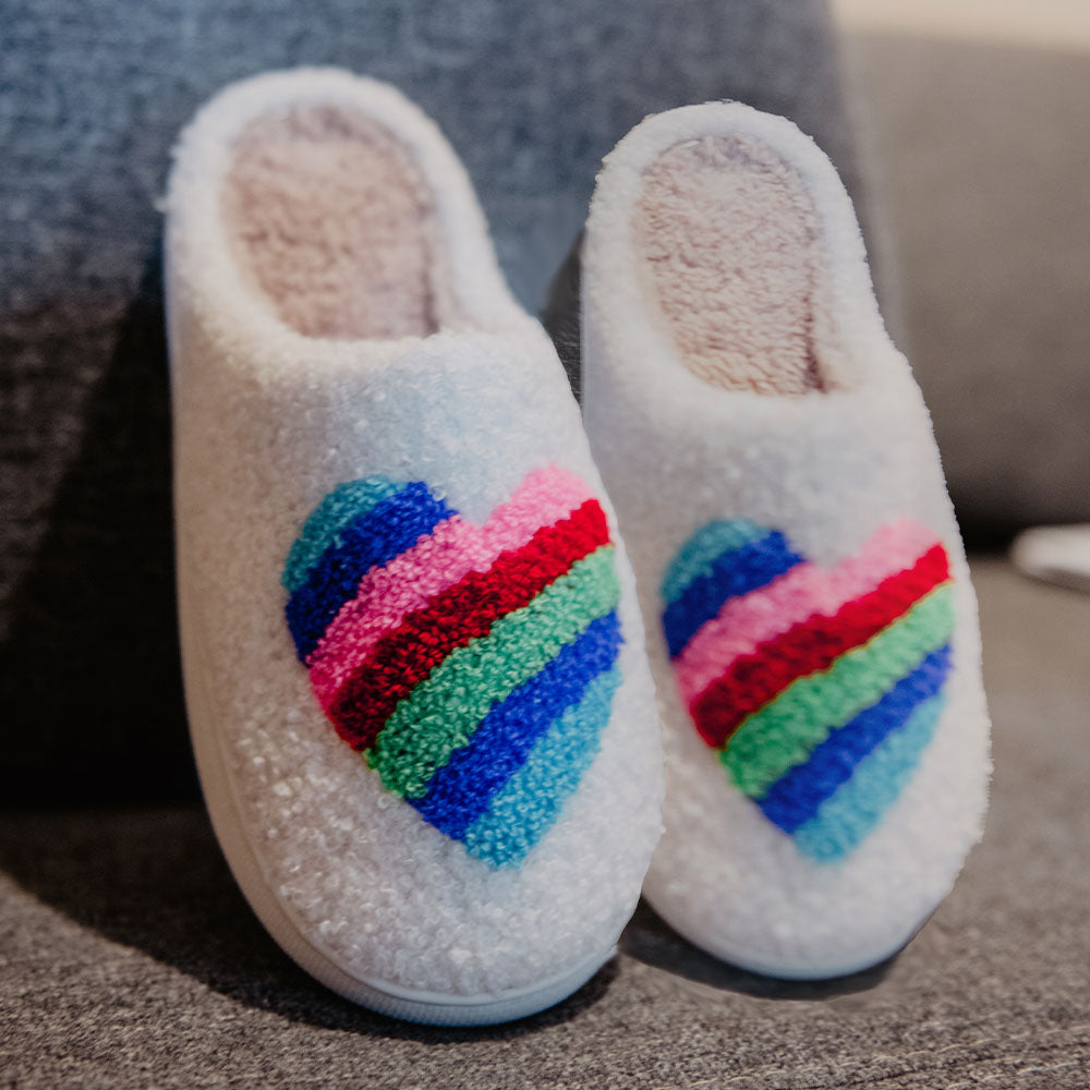 Rainbow Heart Valentine's Day Slipper House Shoes